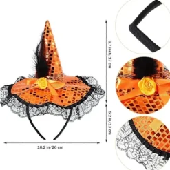 2025 3 Dele Halloween Heksehat Hårbånd Heksehat Hovedbeklædning Maskerade Heksehårbånd til Kostume Halloweenfest Dekoration[co]