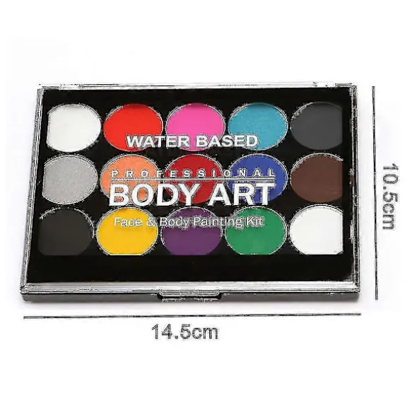15 Ansigtssminkesæt Børnemaling Ansigtssminkesæt+4 Skabeloner+2 Penne-ksize