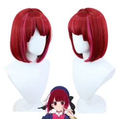 1. Arima Kana Cosplay Paryk Oshi No Ko 33cm Kort Bobo Paryk Rød M