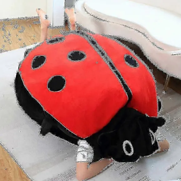 100 cm Bærbar Insekt Plyslegetøj Mariehøne Udstoppede Pude Sjov Fest Cosplay Dukke Udstoppede Bløde Plys Sovende Pude Børnegaver-lingling} 60cm