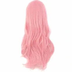 70 cm Lang Krøllet Hårforlængelse Kostume Cosplay Paryk (Pink)