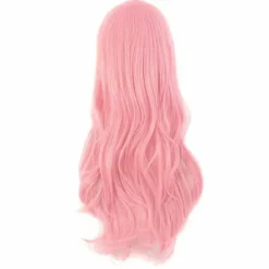 70 cm lang paryk med krøllede spidser til kostume og cosplay (lyserød), CJY