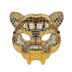 20 cm Vip Kunde Gæst Boss Maske Gylden Leopard Halloween Tiger Voksen Festrekvisit Til Mand Cosplay (FMY)