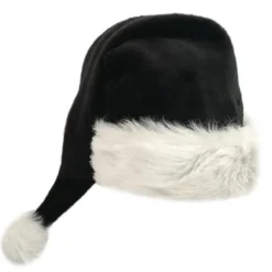 75 cm Voksen Børn Sort Plys Lang Julehat Julekostume Pompom Julemandshat Festival Festartikler Gaver