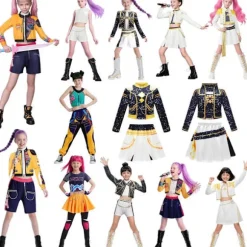 2025 Demon Hunter K-Pop Kostume | Halloween Kostume til Kvinder og Børn Cosplay - Perfekt Rumi 2-stil 3-delt sæt 120cm Rumi 2-style 3-piece set 120cm | Fyndiq