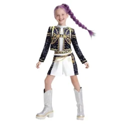 2025 Demon Hunter K-Pop Kostume Halloween Outfit Piger Cosplay Mila Tredelt Sæt 110CM Mila three-piece set 110cm