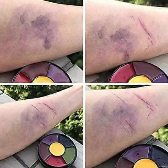 6 Farve Blåmærkehjul Special Effects SFX Zombie Makeup Kit Halloween Professionel Ikke-giftig