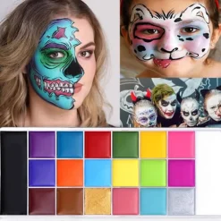 20 farver Athena ansigts- og kropsmaling oliepalet professionel flash giftfri sikker tatovering Halloween fest kunstner fancy makeup malingssæt til