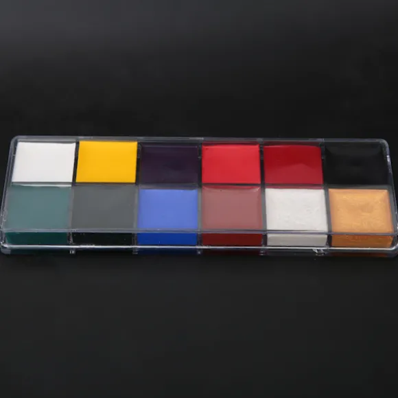 12 farver giftfri oliemaling Halloween ansigtsmaling kropsmaling Makeup Sæt (12 farver oliemaling)