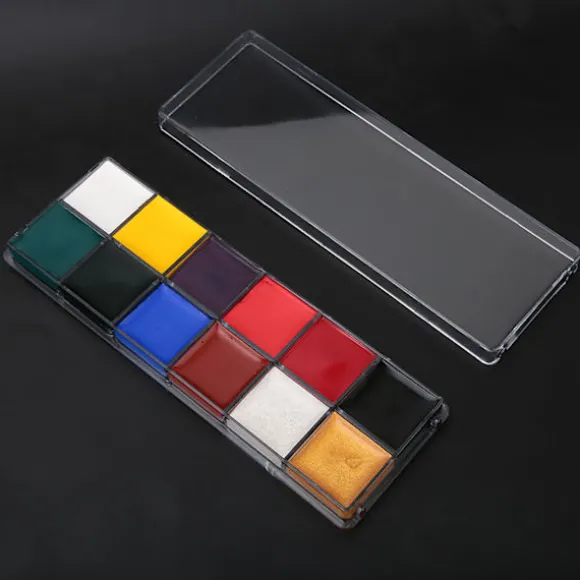 12 farver giftfri oliemaling Halloween ansigtsmaling kropsmaling Makeup Sæt (12 farver oliemaling)