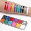 12 Farver Professionelt Ansigtsmalingssæt Med 2 Børster Sikkert Ikke-Giftigt Vandbaseret Ansigts- og Kropsmalings Makeup Palette Hypoallergen Ansigtsmaling Til | Fyndiq