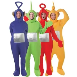 4 farver Teletubbies Cosplay til voksne Sjov Tinky Winky Dipsy Laa-laa Po Anime Karneval Kostume Tøj Finkjole Børn Mænd Blå Men Green Men M