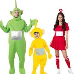 4 farver Teletubbies Cosplay til voksne Sjov Tinky Winky Dipsy Laa-laa Po Anime Karneval Kostume Tøj Finkjole Børn Mænd Blå Men Green Men M