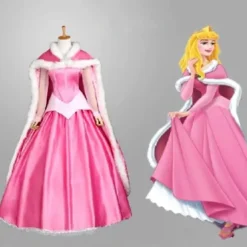 2021 Film Sleeping Beauty Prinsesse Aurora Luksuriøs Fancy Voksen Kjole Cosplay Kostume Halloween Jul Kvinde Kappe Kjole Sæt XXL XXL Pink Cloak and dress | Fyndiq