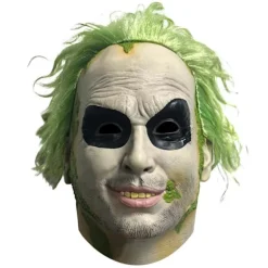 2024 Halloween Beetlejuice Klovnemaske Skræmmende Joker Fuld Hovedmaske Cosplay Kostume Rekvisitter Fancy Dress-FA- Short hair
