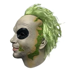 2024 Halloween Beetlejuice Klovnemaske Skræmmende Joker Fuld Hovedmaske Cosplay Kostume Rekvisitter Fancy Dress-FA- Short hair