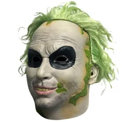 2024 Halloween Beetlejuice Klovnemaske Skræmmende Joker Fuld Hovedmaske Cosplay Kostume Rekvisitter Fancy Dress-FA- Short hair