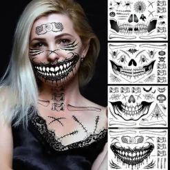 2025 Halloween-tæppe Halloween-klistermærker Simulation Horror Blødende Falsk Sår Kontusion Arpapir Fest Bar Makeup Ansigtsklistermærker.