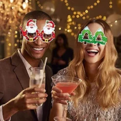 24 Juleglimmerfestbriller Stel med dekorationstilbehør til julefestgaver