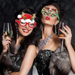 24 Juleglimmerfestbriller Stel med dekorationstilbehør til julefestgaver