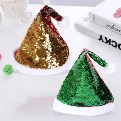 2 Julehatte Dobbeltsidede Sequins Hatte Julepynt