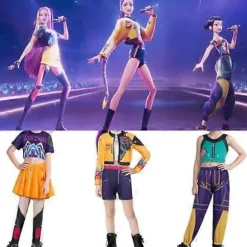 2025 KPop Demon Hunter Rumi Cosplay Kostume Mira Zoe Halloween Karnevalstøj Mira Mira 140CM