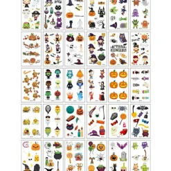300 midlertidige tatoveringer - Halloween-arr-tatoveringer - Ansigts- og kropsmakeup - 3D-simulerede sår - Mørke ar...