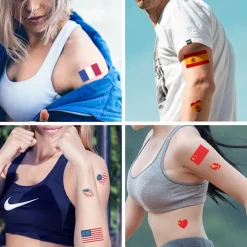 10 midlertidige tatoveringsklistermærker med dansk flag – fodboldfan-ansigtsklistermærker, sportsbegivenheds-makeup-mærkater, VM-fest-kropsklistermærker dk | Fyndiq