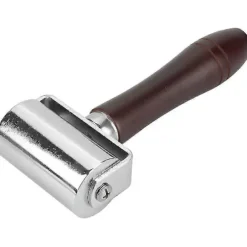 60 mm læderpresserulle i kulstofstål, læderbearbejdnings gummikantrulle, læderstemplingsværktøj