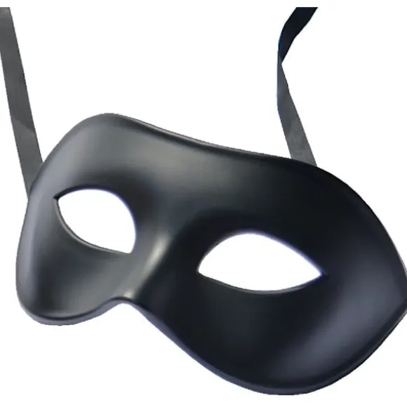 2* Mænds Maske Sort Mat Klassisk Stil Venetiansk Maske, Maskerade, Burlesque Ball Party (sort One Size)