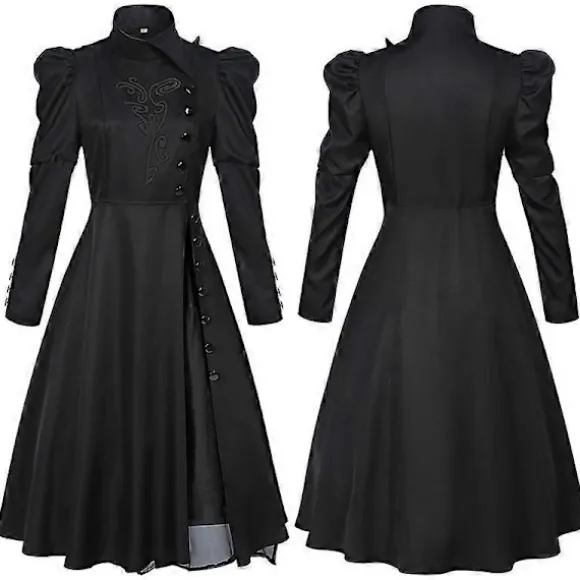 2025 Ny Heks Elphaba Cosplay Kostume Sort Performance Kjole Langærmet Gotisk Kjole black S