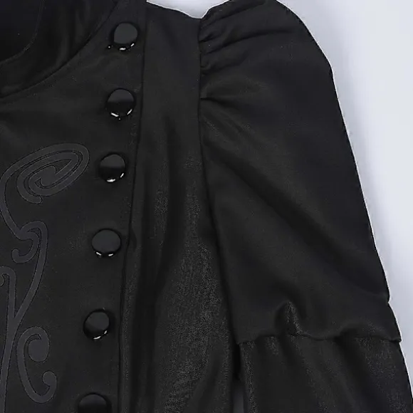 2025 Ny Heks Elphaba Cosplay Kostume Sort Performance Kjole Langærmet Gotisk Kjole black S