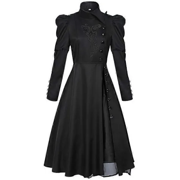 2025 Ny Heks Elphaba Cosplay Kostume Sort Performance Kjole Langærmet Gotisk Kjole black S