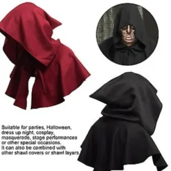 100% Ny, Middelalderlig Hættehat Halloween Cosplay Hætteklædt Kappe Unisex Middelalderlig Kappe Hathvid (blå)