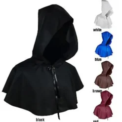 100% Ny, Middelalderlig Hættehat Halloween Cosplay Hætteklædt Kappe Unisex Middelalderlig Kappe Hathvid (blå)