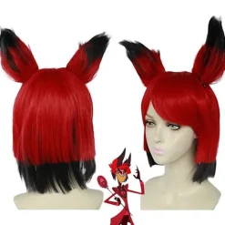 2024 ny model Anime Hazbin Hotel ALASTOR Paryk med øre Cosplay Kostume Varmebestandigt Syntetisk Hår Mænd Kvinder Parykker