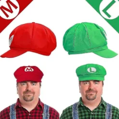 2025 Nye Mario og Luigi Hatte Kasketter Overskæg Handsker Knapper Cosplay Kostume