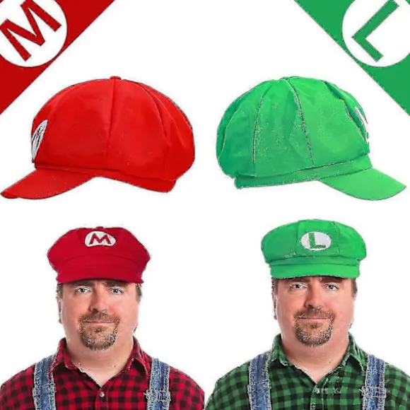 2025 Nye Mario og Luigi Hatte Kasketter Overskæg Handsker Knapper Cosplay Kostume