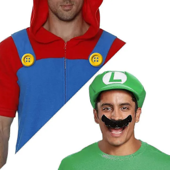 2025 Nye Mario og Luigi Hatte Kasketter Overskæg Handsker Knapper Cosplay Kostume