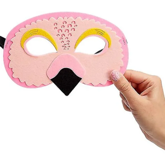 12 Pak Filt Dyrmasker Til Børn, Jungle Safari Festgaver Til Fødselsdag (FMY)