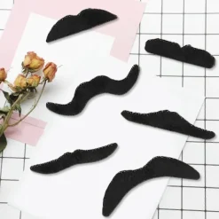 12 Pak Selvklæbende Assorterede Overmuser / Mustache Sæt Fastelavnskostume Fødselsdag Stilfuld