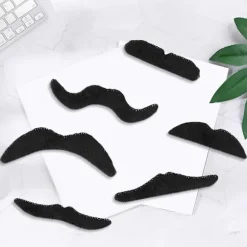 12 Pak Selvklæbende Assorterede Overmuser / Mustache Sæt Fastelavnskostume Fødselsdag Stilfuld