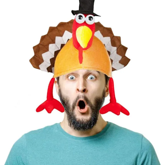 2 Pak Thanksgiving Party Kalkun Hat Kostume Unisex Hat Med Hale Gaver Party Dekor Kostumer Nyhed Kalkun Hat Orange