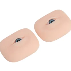 1 par blød silikone øjenmodel fleksibel 5D til øvelse af piercing, sutur, makeup, undervisningsinstruktioner, blå øjeæble