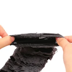 1 par gotiske fingerløse handsker Halloween sorte revne huller black