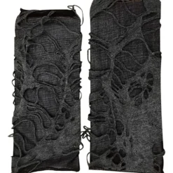 1 Par Halloween Fingerløse Handsker Edderkoppespind Blondehandsker Sorte Punk Handsker til Halloween Fest Kostume Kostume Tilbehør