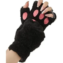 2 par Kattepotehandsker Fingerløse Bjørnepoter Sød Håndpoteudstyr Cosplay Kostumetilbehør