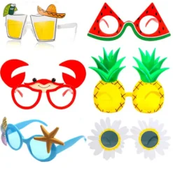 6 par Luau strandfest solbriller sjove hawaiianske strand solbriller