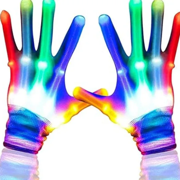1 Par Multifarvede LED Blinkende Handsker, LED Handsker, Blinkende
