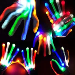 1 Par Multifarvede LED Blinkende Handsker, LED Handsker, Blinkende